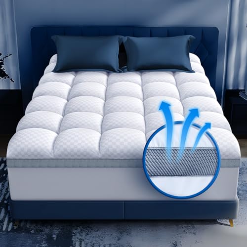Premium Memory Foam Mattress Topper Cal King For Ultra Comfort, 2'' Plush Pillow Top Mattress Topper With Breathable Air Mesh Si